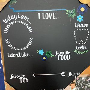 Baby highlights chalkboard